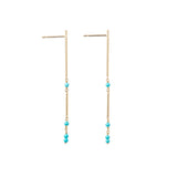 Flow ピアス ロング ターコイズ【Final offer】