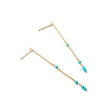 Flow ピアス ロング ターコイズ【Final offer】