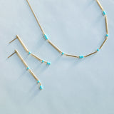 Flow ピアス ロング ターコイズ【Final offer】