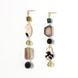 One of a kind ロングピアス トルマリン&ウィルクス貝【完売】