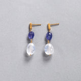 luxe Essence ピアス デュモルチェライトインクォーツ&タンザナイト 2stones