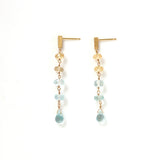 luxe Essence ロングピアス アクアマリン&インペリアルトパーズ