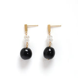 luxe Essence ピアス 黒珊瑚&ブルームーンストーン