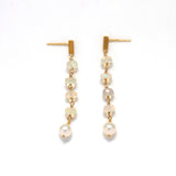 luxe Essence ショートピアス 淡水パール&オパール