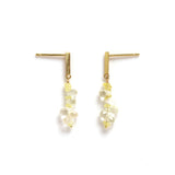 luxe Essence ショートピアス イエローサファイア&ホワイトサファイア