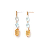 luxe Essence ショートピアス アクアマリン&インペリアルトパーズ【完売】