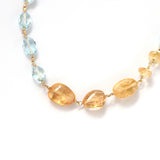 luxe Essence 三連ネックレス アクアマリン&インペリアルトパーズ