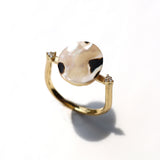 l'unique リング オーバル シェル&ダイヤモンド #1【11号】