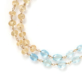 luxe Essence 二連ブレスレット アクアマリン&インペリアルトパーズ