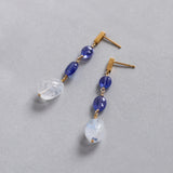 luxe Essence ピアス デュモルチェライトインクォーツ&タンザナイト 3stones