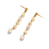 luxe Essence ショートピアス 淡水パール&オパール