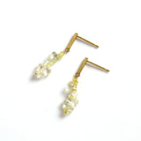 luxe Essence ショートピアス イエローサファイア&ホワイトサファイア