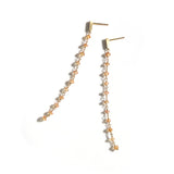 luxe Essence K18ロングピアス オレンジサファイア