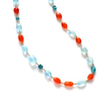 luxe Essence ネックレス アクアマリン&カーネリアン