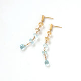 luxe Essence ロングピアス アクアマリン&インペリアルトパーズ