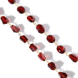 luxe Essence ネックレス ガーネット ツイスト&オーバル