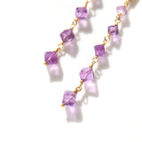 luxe Essence ロングピアス アメシスト キューブ