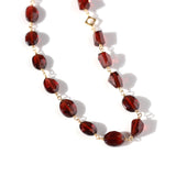 luxe Essence ブレスレット ガーネット ツイスト&オーバル