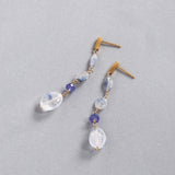 luxe Essence ピアス デュモルチェライトインクォーツ&タンザナイト 4stones white