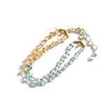 luxe Essence 二連ブレスレット アクアマリン&インペリアルトパーズ