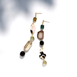 One of a kind ロングピアス トルマリン&ウィルクス貝【完売】