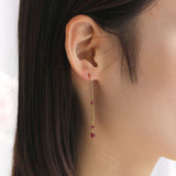 Flow ピアス ロング ルビー【Final offer】