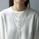 luxe Essence 三連ネックレス アクアマリン&インペリアルトパーズ