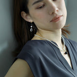 luxe Essenceピアス ロンドンブルートパーズ&クリスタル 3stones
