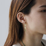 luxe Essence ロングピアス ペリドット&クリソベリルキャッツアイ 3stones