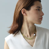 One of a kind ネックレス ペリドット&ウィルクス貝