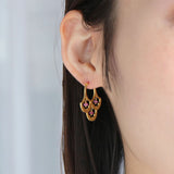 luxe パターンピアス ルビー ゴールド【オーダー制作】