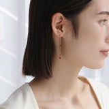 Flow ピアス ロング ルビー【Final offer】