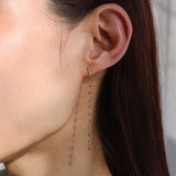 luxe Essence K18ロングピアス オレンジサファイア