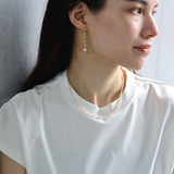 luxe Essence ショートピアス 淡水パール&オパール