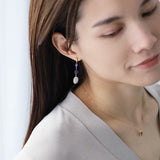 luxe Essence ピアス デュモルチェライトインクォーツ&タンザナイト 3stones