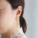 luxe Essence ロングピアス ペリドット 4stones
