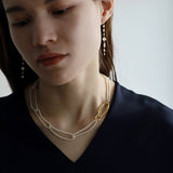 luxe Essence ロングピアス パール&ベビーパール