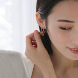 luxe パターンピアス ルビー ゴールド【オーダー制作】