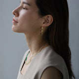 luxe Essence ロングピアス ペリドット&クリソベリルキャッツアイ 3stones