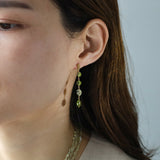 luxe Essence ロングピアス ペリドット&クリソベリルキャッツアイ 4stones