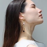 One of a kind ロングピアス トルマリン&ウィルクス貝【完売】