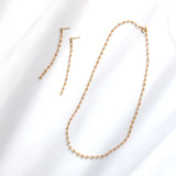 luxe Essence K18ロングピアス オレンジサファイア