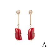 珊瑚 ダイヤモンド ロングピアス 18金 ハスナ HASUNA エシカルジュエリー