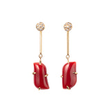 珊瑚 ダイヤモンド ロングピアス 18金 ハスナ HASUNA エシカルジュエリー