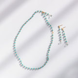 ターコイズ 12月誕生石 アリゾナ産ターコイズ ロングピアス サステナブル エシカルジュエリー HASUNA