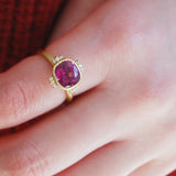 ロードライトガーネット ダイヤモンド リング 18金 ハスナ HASUNA エシカルジュエリー