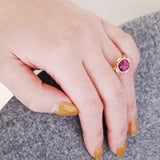 ロードライトガーネット ダイヤモンド リング 18金 ハスナ HASUNA エシカルジュエリー