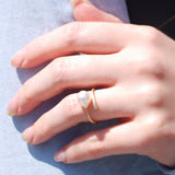 あこやパール ダイヤモンド ショート リング 18金 ハスナ HASUNA エシカルジュエリー