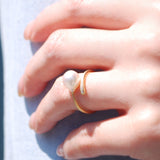 あこやパール ダイヤモンド ショート リング 18金 ハスナ HASUNA エシカルジュエリー