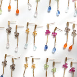 ロングピアス 18金 K18 天然石 誕生石 エシカルジュエリー HASUNA ハスナ